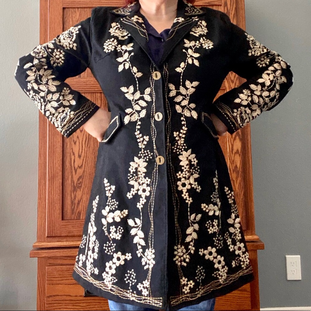 Western Boho Embroidered Jacket, XL